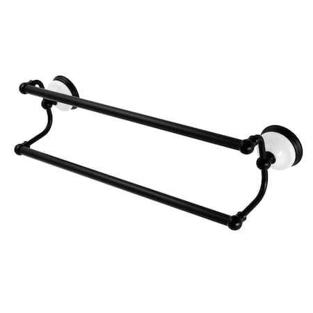 Kingston Brass BA11318MB 18-Inch Dual Towel Bar, Matte Black BA11318MB